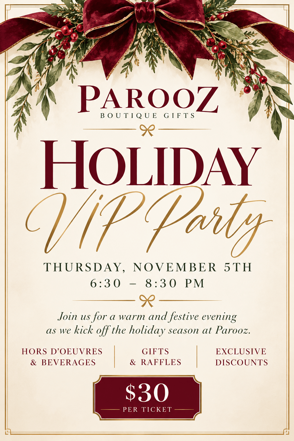 Holiday Preview VIP Ticket
