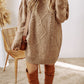 Cable Knit Drop Shoulder Loose Fit Sweater Dress