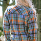 Orange Plaid Print Loose Vintage Shirt