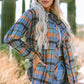 Orange Plaid Print Loose Vintage Shirt