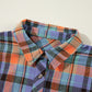 Orange Plaid Print Loose Vintage Shirt