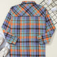 Orange Plaid Print Loose Vintage Shirt