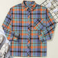 Orange Plaid Print Loose Vintage Shirt