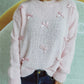 Bow Trim Round Neck Long Sleeve Sweater