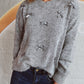 Bow Trim Round Neck Long Sleeve Sweater