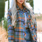 Orange Plaid Print Loose Vintage Shirt