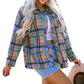 Orange Plaid Print Loose Vintage Shirt