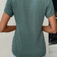Mist Green Fashion Petal Sleeve V Neck T Shirt