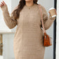 Cable Knit Drop Shoulder Loose Fit Sweater Dress