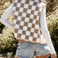 Checkered Sherpa Collared Jacket Vest