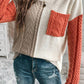 Gold Flame Colorblock Patched Pocket Drop Shoulder Sweater