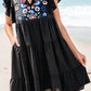 Floral Embroidered Tiered Ruffled Mini Dress