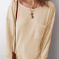 Pocketed Round Neck Long Sleeve Top