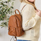 PU Leather Woven Backpack