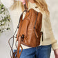 PU Leather Woven Backpack