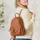 PU Leather Woven Backpack