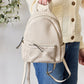 PU Leather Woven Backpack