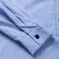 Sky Blue Stripe Roll - tab Sleeve Pocketed Long Shirt