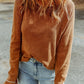 Textured Round Neck Long Sleeve Top