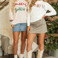 White Thankful Ivory Embroidered Sweater