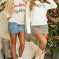 White Thankful Ivory Embroidered Sweater